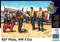 [ MB3206 ] MB Pilots RAF WW II 3 Fig+Dog  1/32