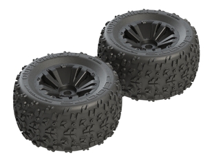 [ AR550013 ]Arrma -  Copperhead MT 6S Tire/Wheel Glued Black - 2 pcs
