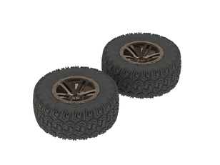 [ AR550007 ]Arrma -  Sidewinder 2 SC Tire/Wheel Glued Blk/Chrm - 2 pcs