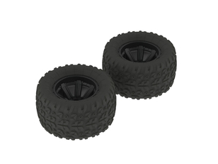 [ AR550014 ]Arrma -  Copperhead MT Tire/Wheel Glued Black - 2 pcs - ARAC9611
