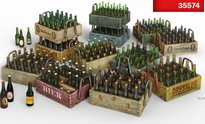 [ MINIART35574 ] BEER BOTTLES AND WOODEN CRATES 