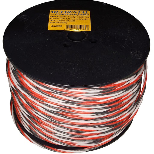 [ MU54069 ] siliconen servodraad gedraaid futaba kleuren 0.50mm² 20AWG 1 meter