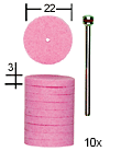 [ PX28302 ] Proxxon Edelkorund slijpschijven Ø 22 mm. 10 st.+ houder