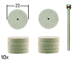 [ PX28798 ] Proxxon Viltschijven Ø 22 mm, 10 st. + houder