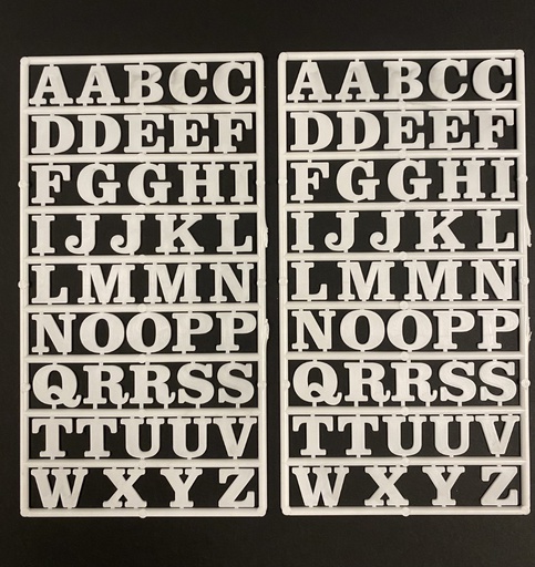 [ SL-1113 ] Slater's Plastikard Letters en cijfers 13.5 mm wit g schaal