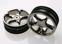 [ TRX-2473A ] Traxxas Wheels, Tracer 2.2&quot; (black chrome) (2) (Bandit front) 
