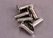 [ TRX-2548 ] Traxxas Screws, 4x12mm countersunk machine (100-degree) (6) -TRX2548 