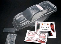 [ TRX-3714 ] Traxxas Body, Rustler (clear, requires painting)/window, lights decal sheet/ wing 