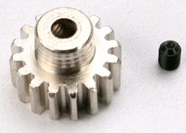[ TRX-3946 ] Traxxas Gear, 16-T pinion (32-p) (mach. steel)/ set screw -TRX3946 