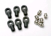 [ TRX-5349 ] Traxxas Rod ends, small, with hollow balls (6) (for Revo steering linkage) 