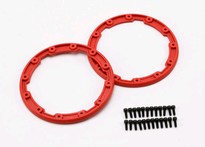 [ TRX-5667 ] Traxxas Sidewall protector, beadlock style (red) (2)/ 2.5x8mm CS (24) (for use with Geode wheels) -TRX5667 