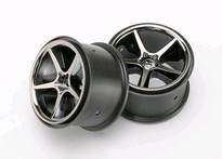 [ TRX-7172A ] Traxxas Wheels, Gemini (black chrome) (2)-TRX7172A