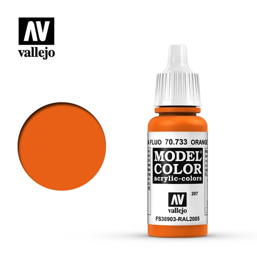 [ VAL70733 ] Vallejo Model Color Orange Fluo 17ml