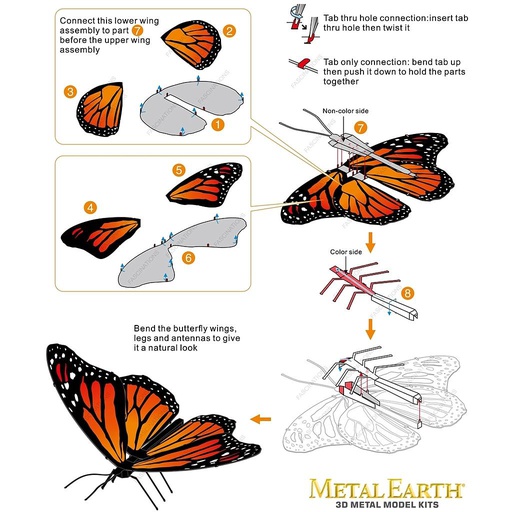 [ EUR570123 ] Metal earth monarch butterfly