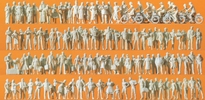 [ PRE16337 ] Preiser passengers and passers-by 120 unpainted figures  1/87 HO