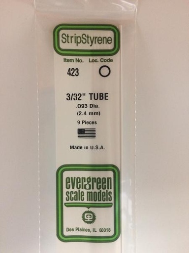 [ EG423 ] Evergreen styrene buis 2,4x610mm (9st.)