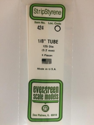 [ EG424 ] Evergreen styrene  Buis 610 x  3,2 mm (8p.)