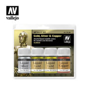 [ VAL70199 ] Vallejo Metallic Set - Gold, Silver &amp; Copper (4)