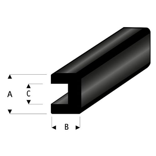 [ RA104-53 ] Raboesch rubber square 8x4.8 mm lengte  2 meter 