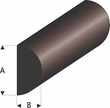 [ RA104-63 ] Raboesch rubber half round  8x4.2 mm  lengte 2 meter 