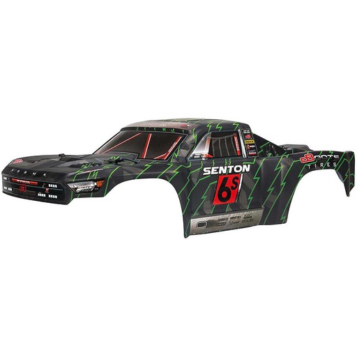 [ AR406144 ]Arrma -  SENTON 6S PAINTED BLX BODYSHELL (BLACK/GREEN) - ARAC3409