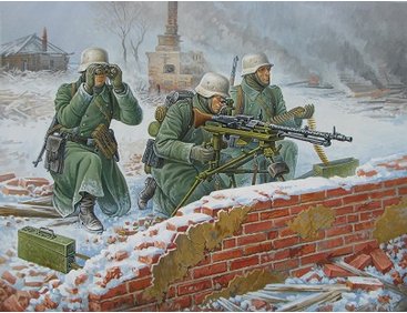 [ ZVE6210 ] Zvezda German machine gun with crew 1941 - 1945 (winter) 1/72