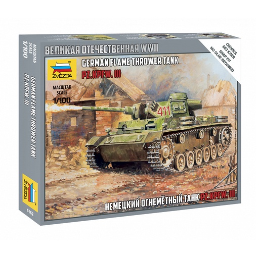 [ ZVE6162 ] Zvezda Panzer III Flamethrower tank 1/100