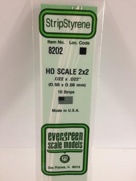 [ EG8202 ] Evergreen styrene vierkante strip 0.56x0.56x35.5mm 10st