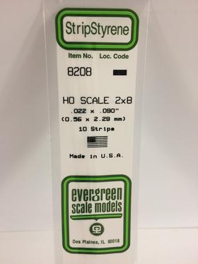 [ EG8208 ] Evergreen styrene strip 0.56x2.29x35.5mm 10st