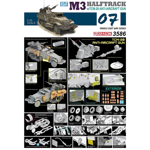 [ DRA3586 ] IDF M3 Halftrack w/TCM-20 anti aircraft gun 