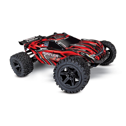 [ TRX-67064-1R ] Traxxas Rustler 4x4 1/10 scale 4wd stadium truck, with battery &amp; charger - RED
