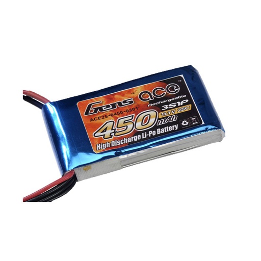 [ B-25C-450-3S1P ] Gens ace 450Mah 11.1V 25C lipo battery