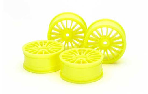 [ T54852 ] Tamiya 18-spoke wheels fluo yellow, 24mm offset0 4st 