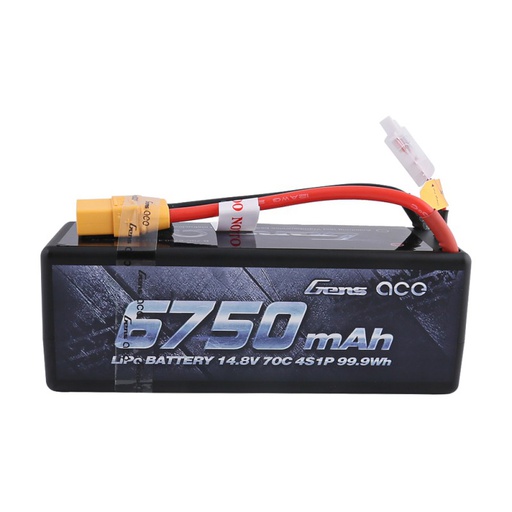 [ B-70C-6750-4S1P ] Gens ace 6750Mah 14.8V 70C hardcase lipo - XT90 plug