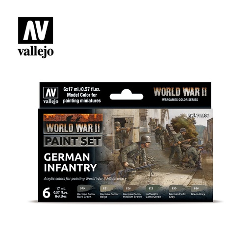 [ VAL70206 ] Vallejo WWII paint set german infantry (6x17ml)
