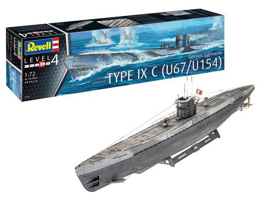 [ RE05166 ] Revell German submarine Type IX C (U67/U154)  1/72