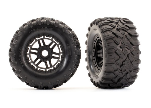[ TRX-8972 ] Traxxas tires &amp; wheels, assembled, glued (black wheels, maxx all-terrain tires, foam inserts) - TRX8972