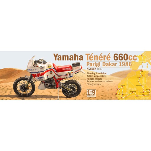 [ ITA-4642 ] Italeri yamaha Ténéré 660cc paris dakar 1986   1/9