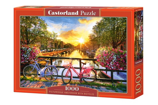 [ CASTOR104536 ] Castorland puzzle picturesque amsterdam with bicycles (1000 stukjes)