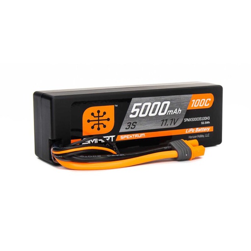 [ SPMX50003S100H3 ] Spektrum 5000mAh 3S 11.1V 100C Smart Lipo Hardcase, IC3