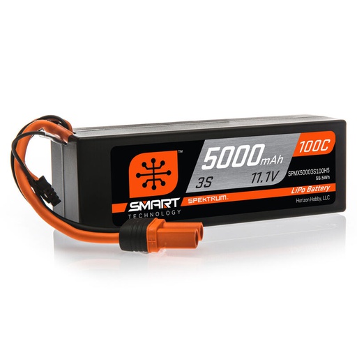 [ SPMX50003S100H5 ] 5000mAh 3S 11.1V 100C Smart Lipo Hardcase; IC5