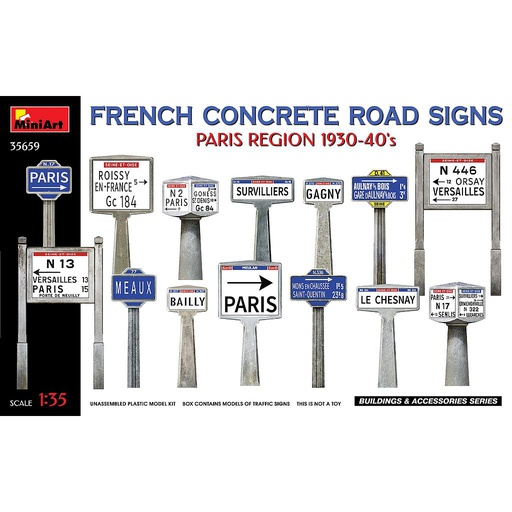 [ MINIART35659 ] Miniart French Concrete Road Signs