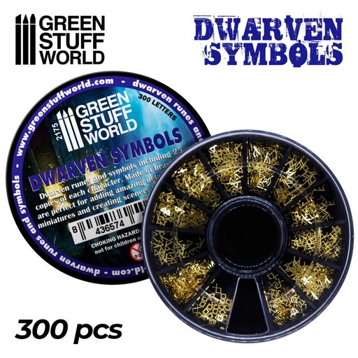 [ GSW2175 ] Green Stuff World Dwarven Symbols (300 pieces)