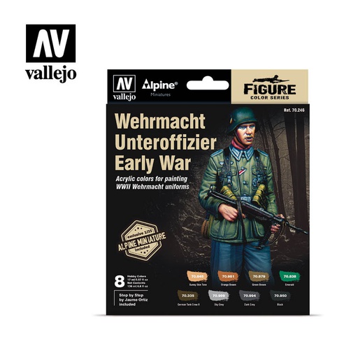 [ VAL70246 ] Vallejo Wehrmacht Unteroffizier Early War Paint set 8x17ml
