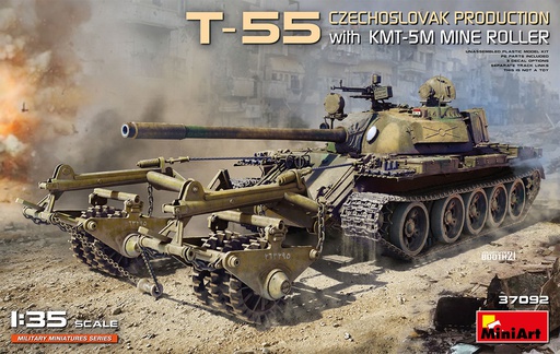 [ MINIART37092 ] Miniart T-55 with KMT-5M Mine Roller 1/35