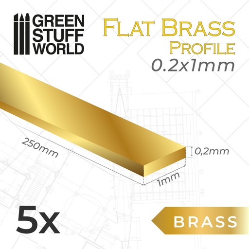 [ GSW11130 ] Green stuff world Plat messing profiel 0,2 x 1 mm