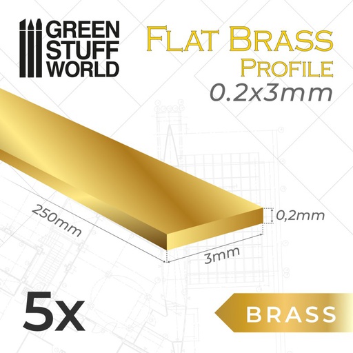 [ GSW11132 ] Green stuff world Plat messing profiel 0,2 x 3 mm