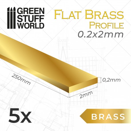 [ GSW11131 ] Green stuff world Plat messing profiel 0,2 x 2 mm