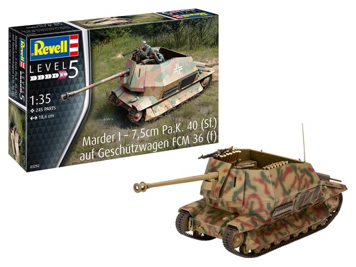 [ RE03292 ] Revell Marder I - 7,5cm Pa.K.40(Sf.) auf Geschützwagen FM 36(f) 1/35