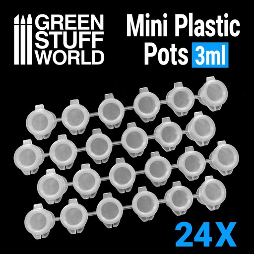 [ GSW10323 ] Green stuff world Mini Plastic Pots 3ml x 24 stuks